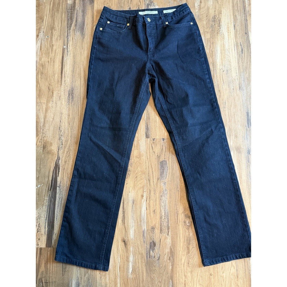 Jones New York Women's Lexington Straight Dark Wash Denim Jeans Size 10